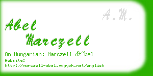 abel marczell business card